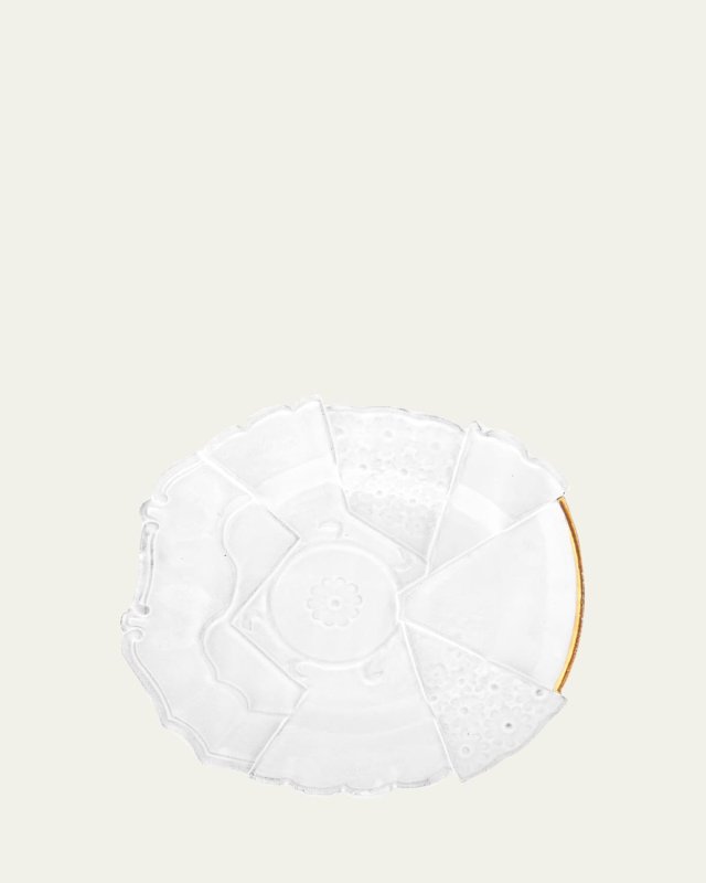 Sacai Patchwork Dinner Plate with Golden Edging